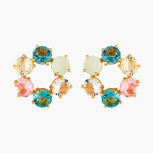 La Diamantine Acqua Azzura Hoops Post Earrings