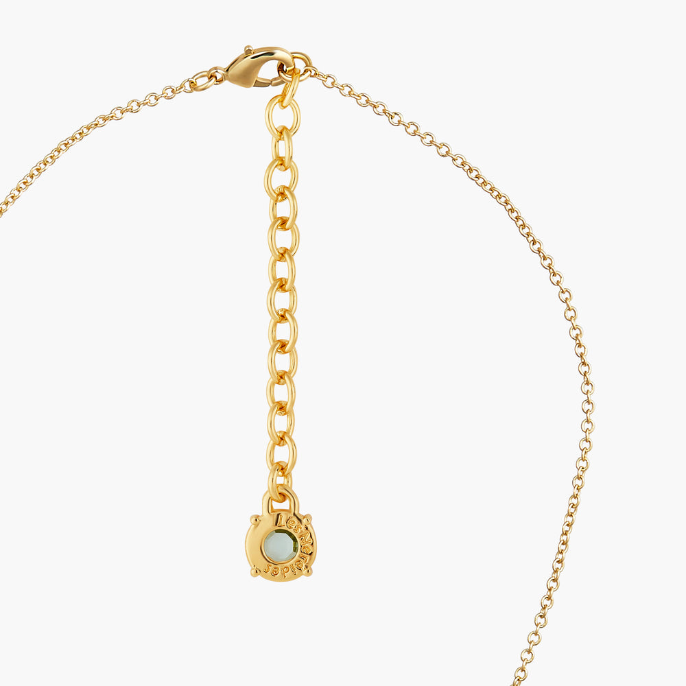 La Diamantine Acqua Azzura 9 Stones Thin Pendant Necklace