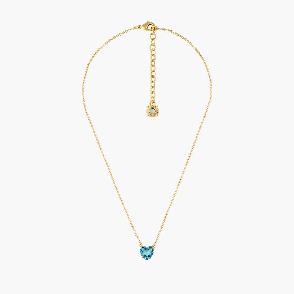 La Diamantine Acqua Azzura Heart Stone Pendant Necklace