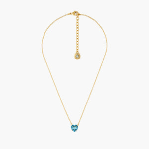 La Diamantine Acqua Azzura Heart Stone Pendant Necklace