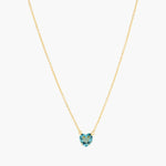 La Diamantine Acqua Azzura Heart Stone Pendant Necklace