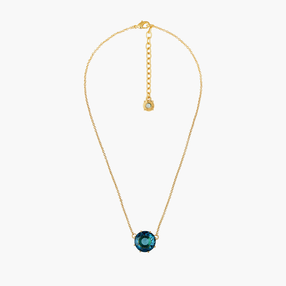 La Diamantine Acqua Azzura Round Stone Pendant Necklace