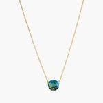 La Diamantine Acqua Azzura Round Stone Pendant Necklace