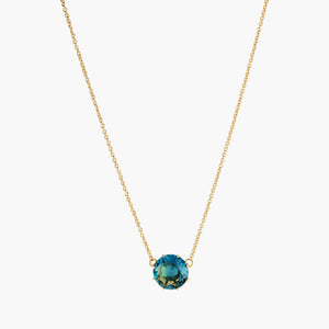 La Diamantine Acqua Azzura Round Stone Pendant Necklace
