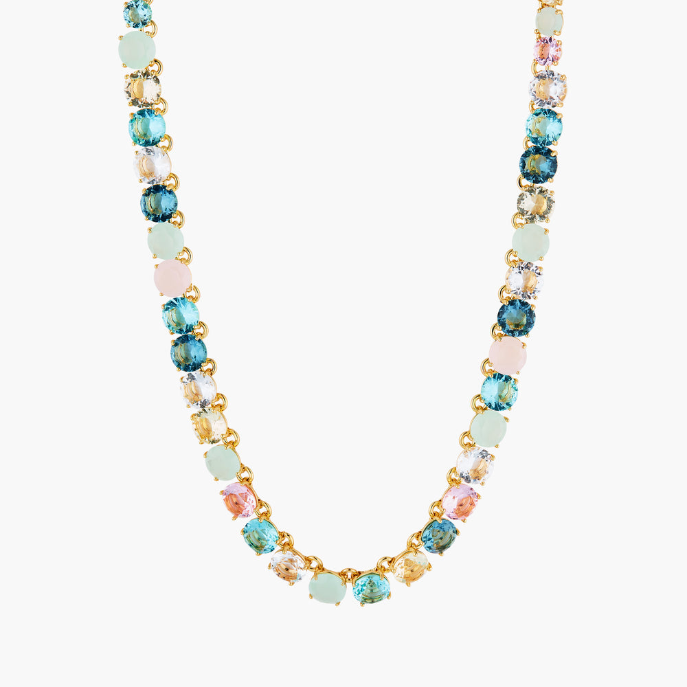 La Diamantine Aqua Azzura Round Stones Choker Necklace