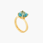 La Diamantine Acqua Azzura Heart Stone Solitaire Ring - Cyan Blue
