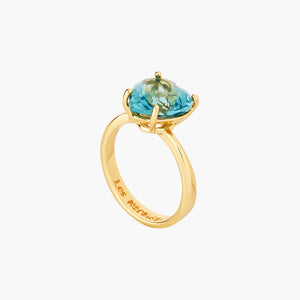 La Diamantine Acqua Azzura Heart Stone Solitaire Ring - Cyan Blue