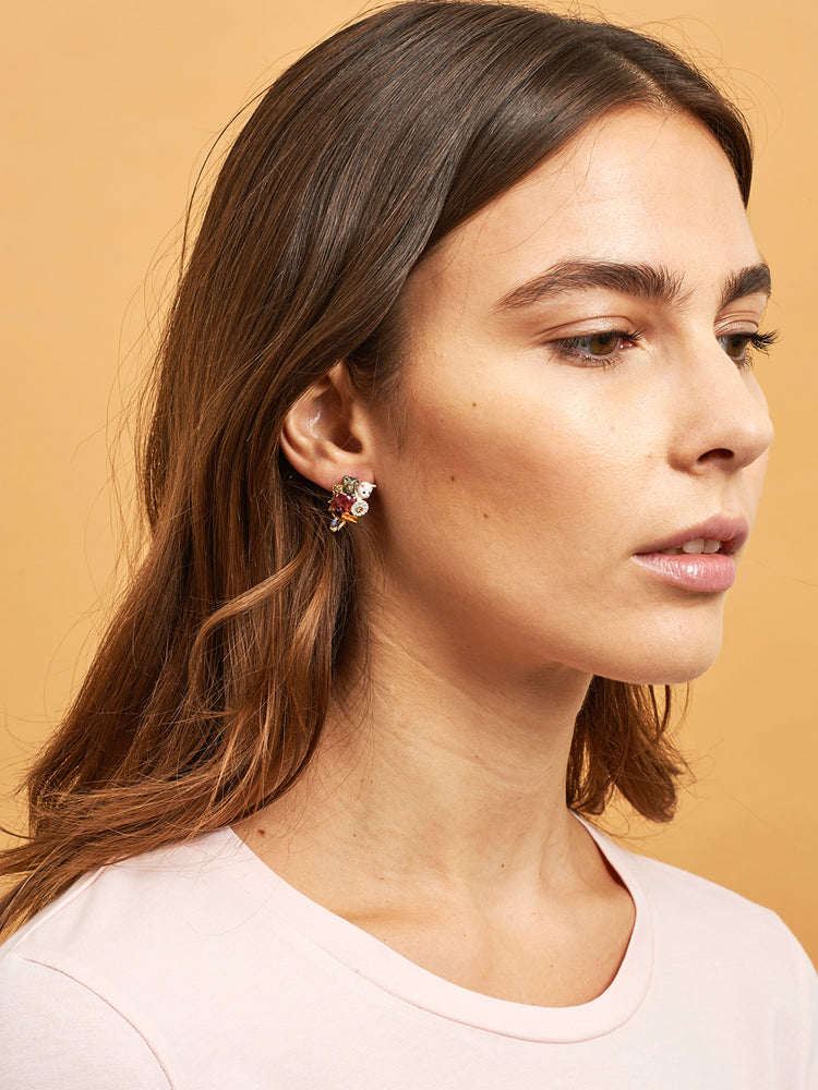 Little Cats Duo with Faceted Glass and Charms Earrings - As Seen on Taylor Swift