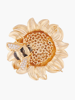 Nectar of the Sun Sunflower and Bumblebee Brooch