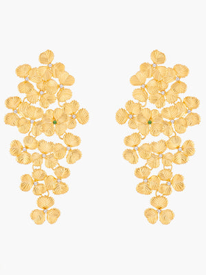 Lucky Flower Clover Drop Stud Earrings