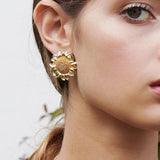 Nectar of the Sun Sunflower Stud Earrings