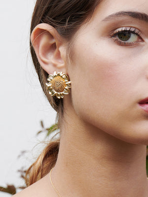 Nectar of the Sun Sunflower Stud Earrings