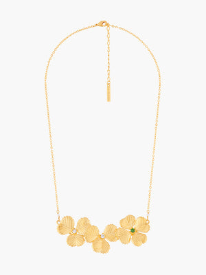 Lucky Flower Three Clovers Collar Necklace