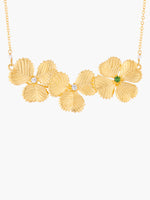 Lucky Flower Three Clovers Collar Necklace