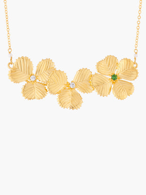 Lucky Flower Three Clovers Collar Necklace