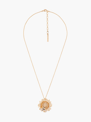 Nectar of the Sun Sunflower and Bumblebee Pendant Necklace