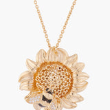 Nectar of the Sun Sunflower and Bumblebee Pendant Necklace