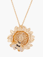 Nectar of the Sun Sunflower and Bumblebee Pendant Necklace