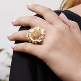 Nectar of the Sun Sunflower Cocktail Ring