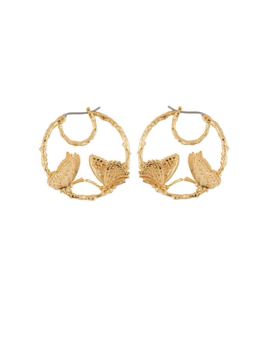 Blazing Nature Duo of Butterflies Little Hoops – Les Néréides