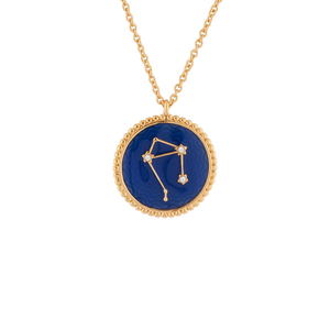 Constellation Reversible Libra Zodiac Sign Pendant Necklace