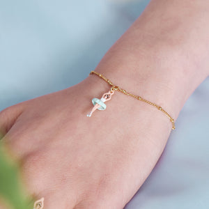 The Nutcracker Ballerina and Faceted Bead Thin Bracelet