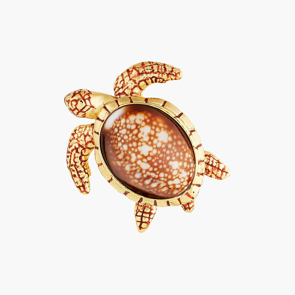 Out at Sea Speckled Shell Turtle brooch