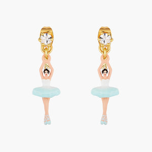The Nutcracker Ballerina and Faceted Crystal Post Earrings