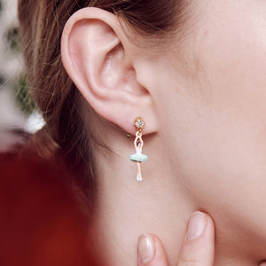 The Nutcracker Ballerina and Faceted Crystal Post Earrings