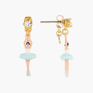 The Nutcracker Ballerina and Faceted Crystal Post Earrings