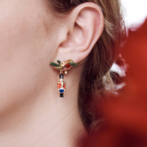 The Nutcracker Ballerina and Nutcracker Post Earrings