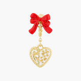 The Nutcracker Heart and Star Biscuits and Red Bow Post Earrings