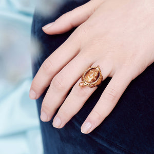Out at Sea Speckled Shell Turtle cocktail ring - Multi