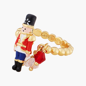 The Nutcracker and Faceted Beads Adjustable Ring