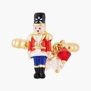 The Nutcracker and Faceted Beads Adjustable Ring