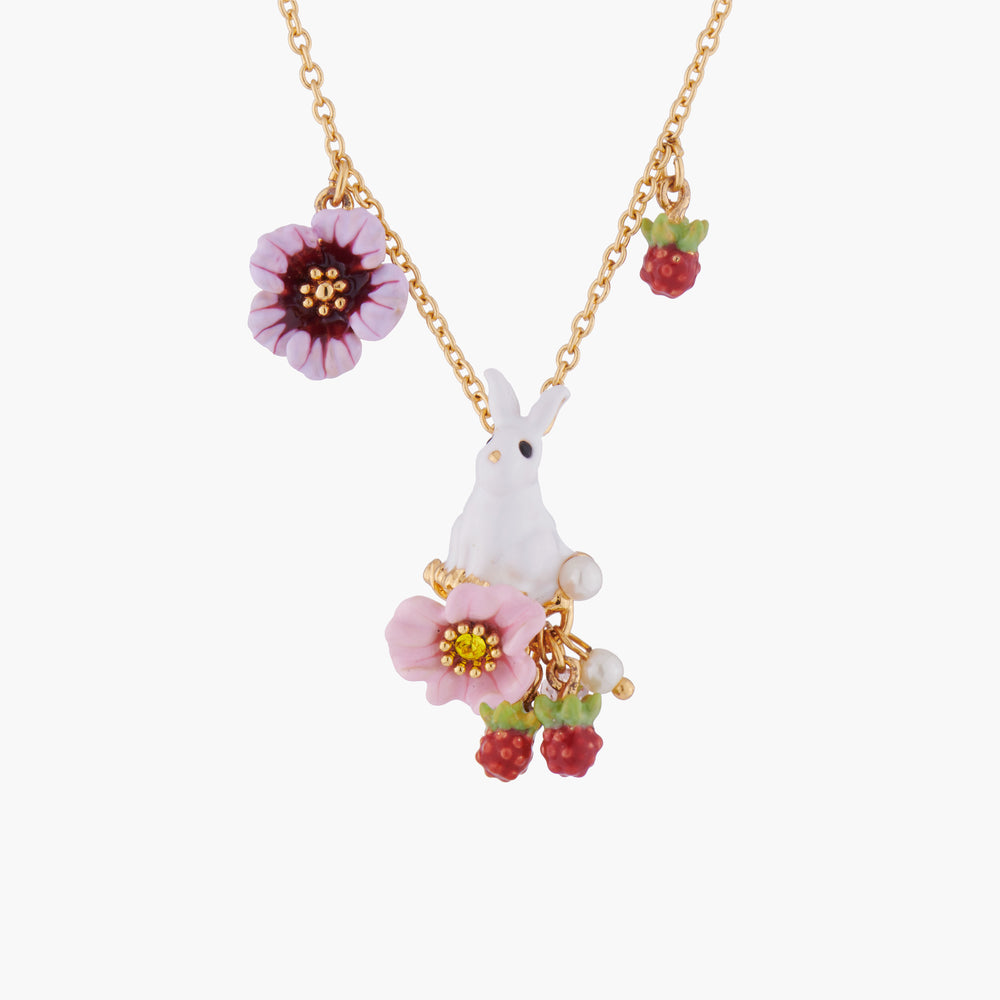 
            
                Load image into Gallery viewer, Enchanted Encounter Bunny on Flowers Pendant Necklace
            
        