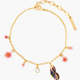 Japanese White Cherry Blossom and Petals Thin Bracelet