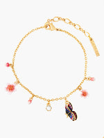 Japanese White Cherry Blossom and Petals Thin Bracelet