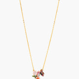 Japanese Emperor Butterfly and Cherry Blossom Necklace