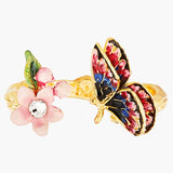 Japanese Emperor Butterfly and Cherry Blossom Adjustable Ring