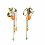 Gardens In Provence Orange Blossom Chain Clip Earrings