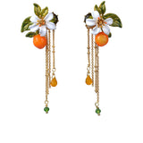 Gardens In Provence Orange Blossom Chain Earrings