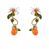 Gardens In Provence Orange Drop Earrings