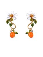Gardens In Provence Orange Drop Earrings