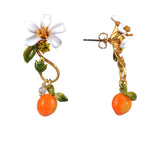 Gardens In Provence Orange Drop Earrings