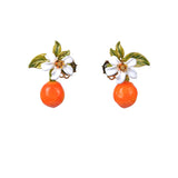 Gardens In Provence Orange Post Earrings
