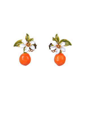 
            
                Load image into Gallery viewer, Gardens In Provence Orange Post Earrings
            
        