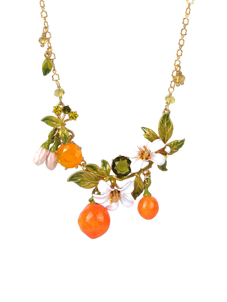
            
                Load image into Gallery viewer, Gardens In Provence Orange Short Necklace
            
        