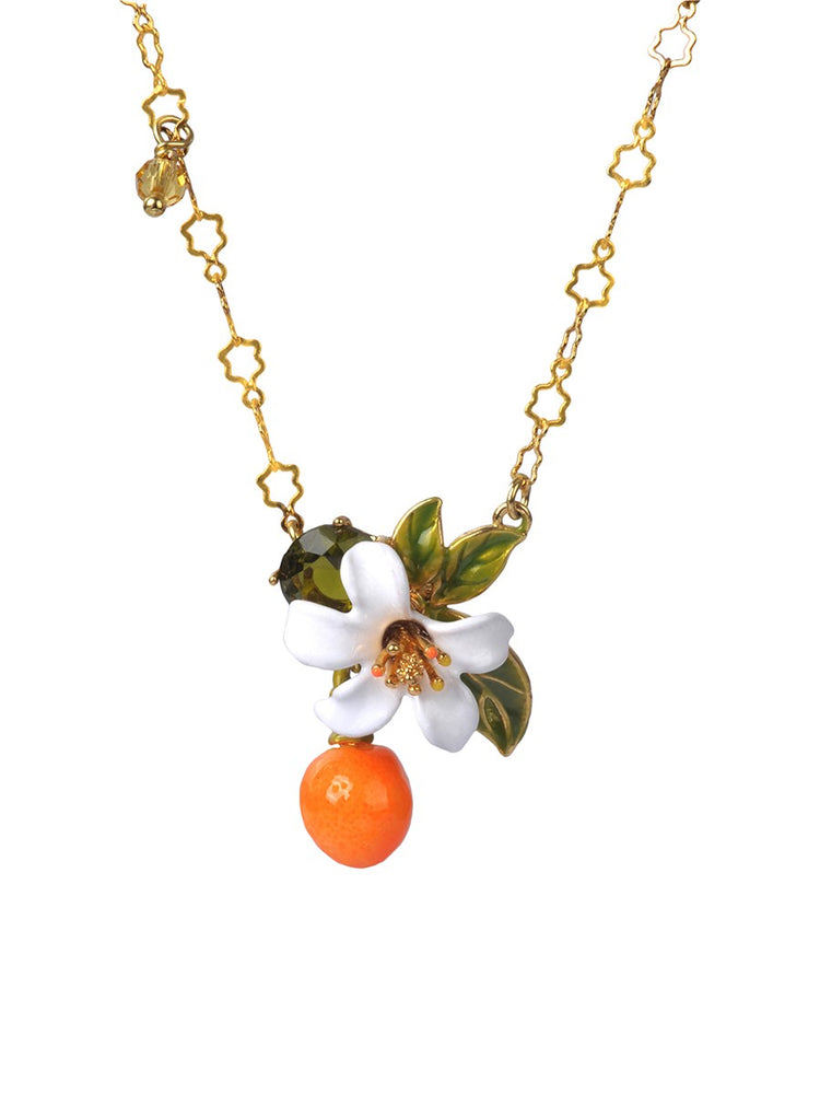 
            
                Load image into Gallery viewer, Gardens In Provence Small Orange Necklace
            
        
