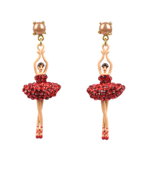 LUXURY PAS DE DEUX RHINESTONE BALLERINA CLIP ON EARRINGS